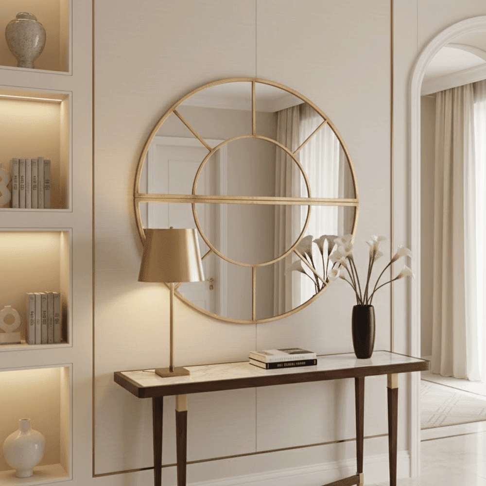 Magda Antique Gold 2 Half Moon Wall Mirror