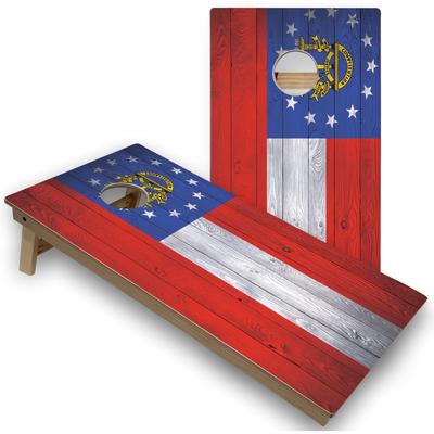 Skip's Garage Georgia Flag Outdoor Cornhole Set