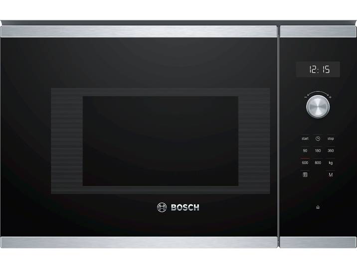 BOSCH Einbau-Mikrowelle BFL524MS0 , grau (edelstahl), B:59,4cm H:38,2cm T:31,7cm, Mikrowellen, 7 Automatikprogramme & einfache Reinigungsunterstützung, Einbau-Mikrowelle