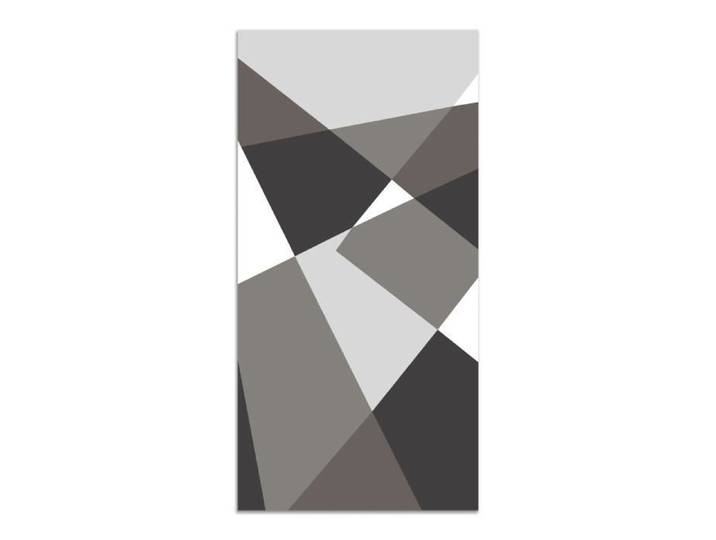 Tapis Vinyle - Panorama - Géométrie Abstraite Grise - 80x300 cm - Résistant - Intérieur/Extérieur