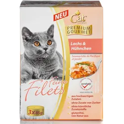 CAT BONBON Feine Filets, Lachs & Hühnchen, 3 x 85 gr.
