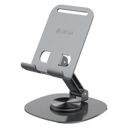 Devia Klappbarer Halter Ständer EL243 für Telefon Tablet drehbar 360 grau (49232904)