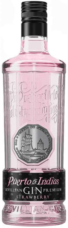 Puerto de Indias Gin Premium Strawberry - Gin de Fresa Español 37,5% Vol. 70 cl