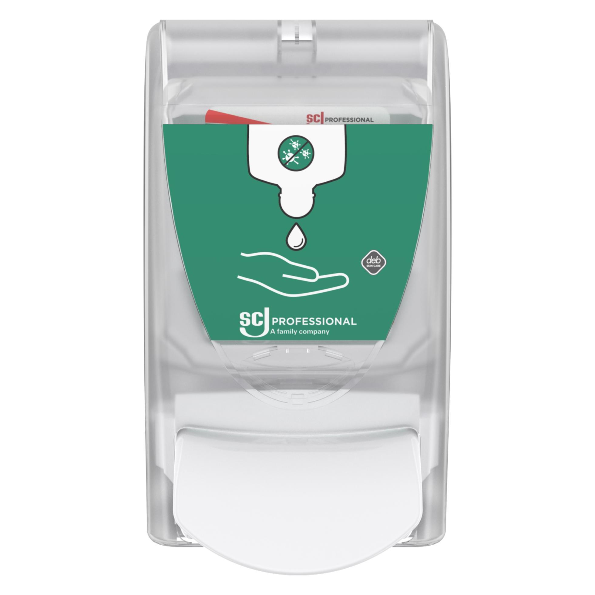 Deb Stoko Spender Handdesinfektion H233xB115xT130ca.mm 1l transparent/weiß SC JOHNSON (SAN1LDSGER)