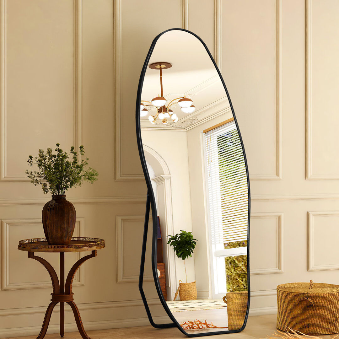 Fairmont Park Aluminium Leaning and Freestanding Full Length Mirror Matte Black 160 cm H x 60 cm W