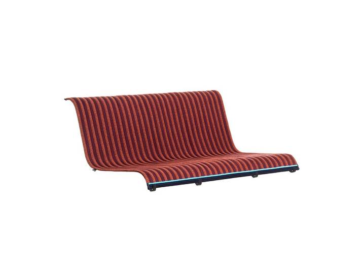 MAGIS natte tressé pour banc bas pour l'extérieur SOUTH (Rouge / Orange - Polyoléfine)