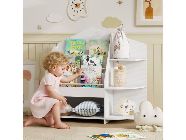 AIYAPLAY Étagère Enfants 7 Niveaux 40kg Blanc