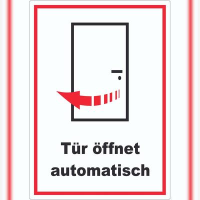 HB-Druck Tür öffnet automatisch Aufkleber A1 (594x841mm)