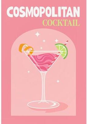 Inspired Living Colorful Cocktail Wall Art Set Trendy Bar Decor Prints For Stylish Home Bars 8 50x70cm