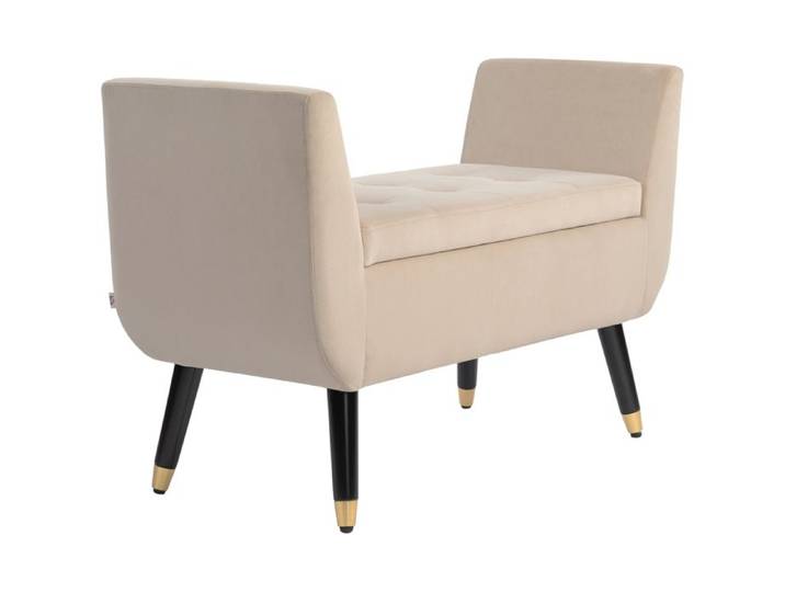 Banquette de luxe Banc rembourré avec espace de rangement Accoudoirs Banc coffre Polyester velouté Bois caoutchouc