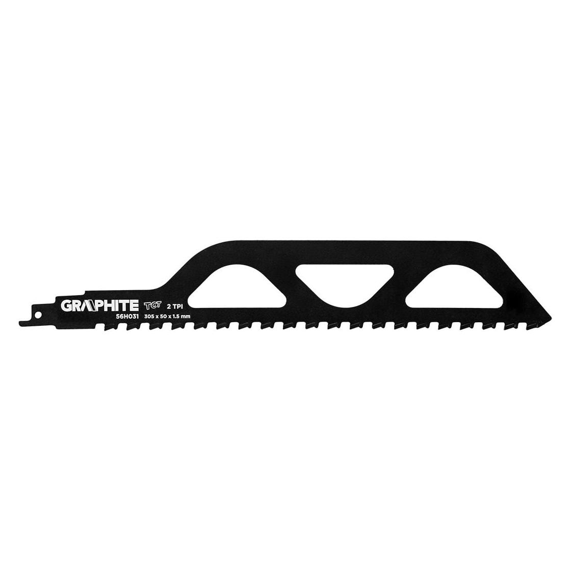 Graphite Reciprocating saw blade, TC, 305 x 50 x 1.5 mm, 2TPI (TOP-56H031)