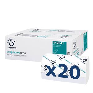 Papernet Papierhandtücher 412041, Dissolve Tech, 1-lagig, Interfold-Falz, natur, Recycling, 20,3 x 24 cm, 5000 Stück