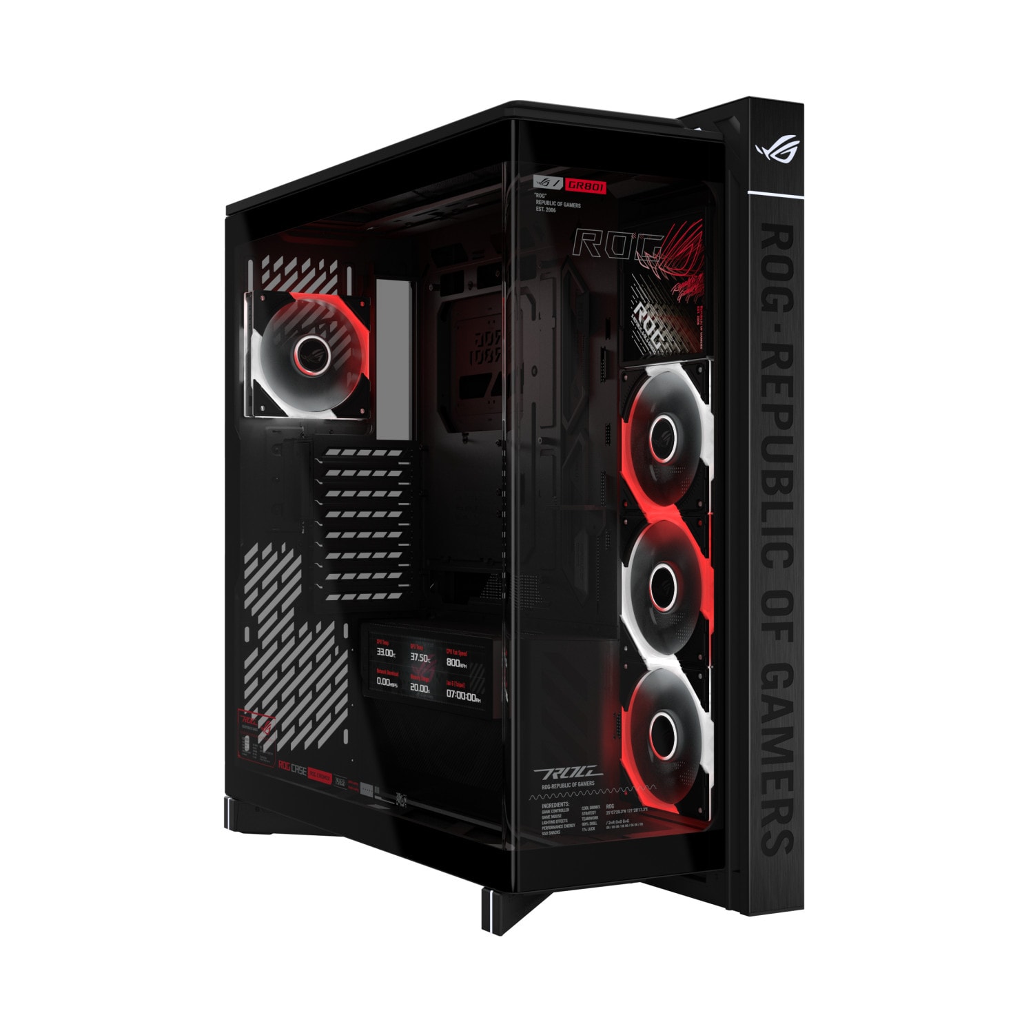 ASUS ROG Cronox GR801 Curve TG ARGB Full-Tower Black Edition Gaming Gehäuse 90DC00T0-B09030