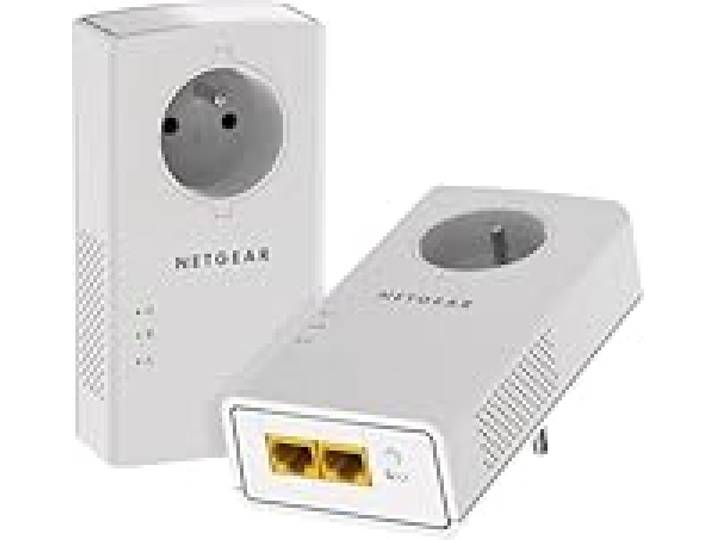 NETGEAR Prise CPL Fibre PLP2000, Pack de 2, 2000 Mbps