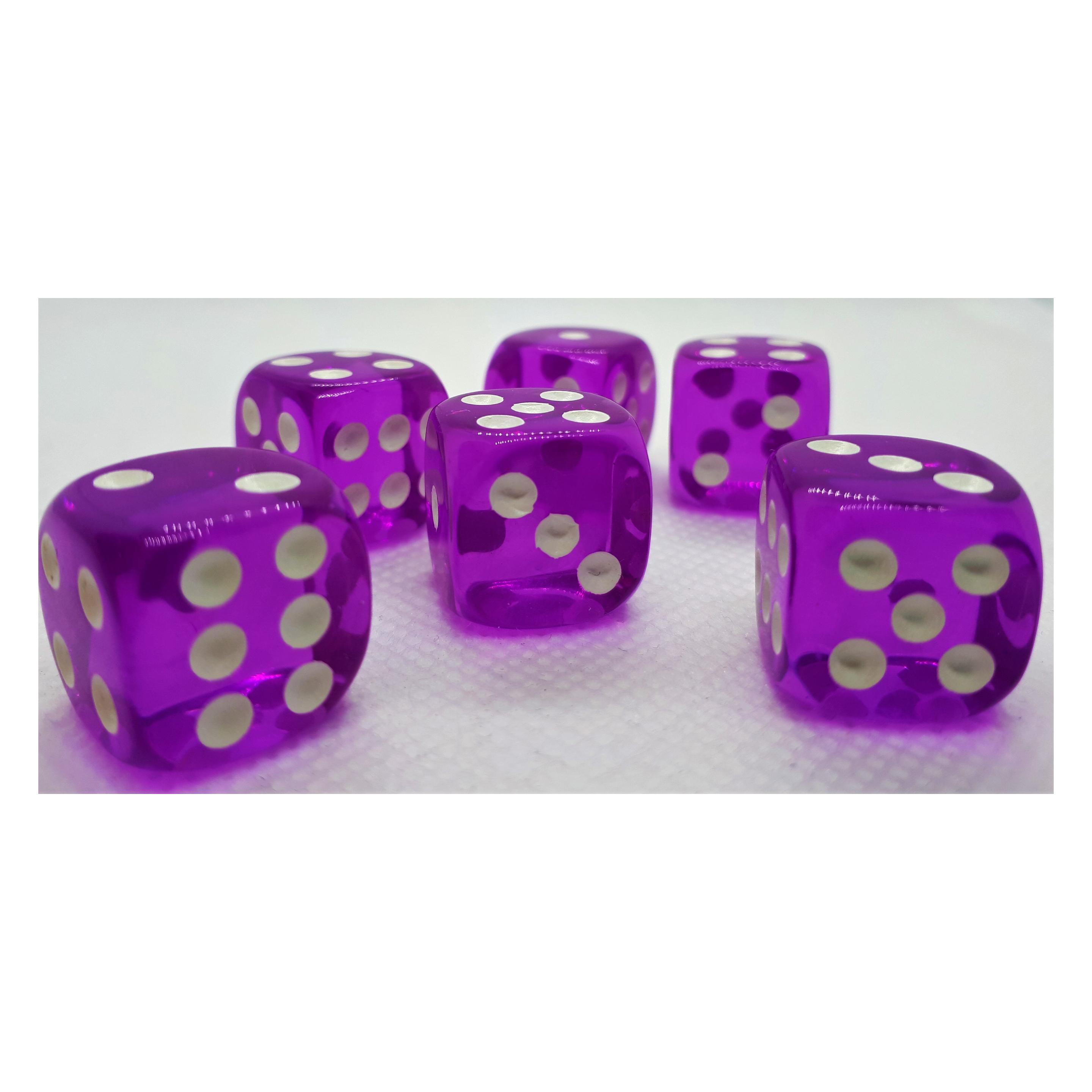 Dice4friends Würfelset D6 Transparent: Purple (12) (DIC70734)
