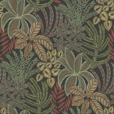 A-Street Prints Sumner Black Woodland Botanical Wallpaper