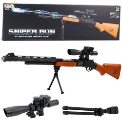 Spielzeug-Scharfschützengewehr AK-528 Visier Stativ Lichter Geräusche