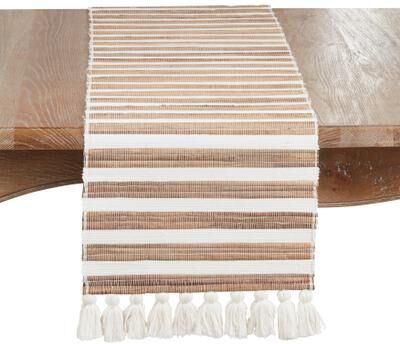 Saro Lifestyle "Water Hyacinth Woven Table Runner - Natural Non-Reversible Decorative Runner for Dining Table, 14""x72"""