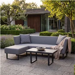 Outdoor Living, Gartenlounge, Limoges Loungeset 3tlg. Aluminium/Sunbrella Sooty ohne Kissen