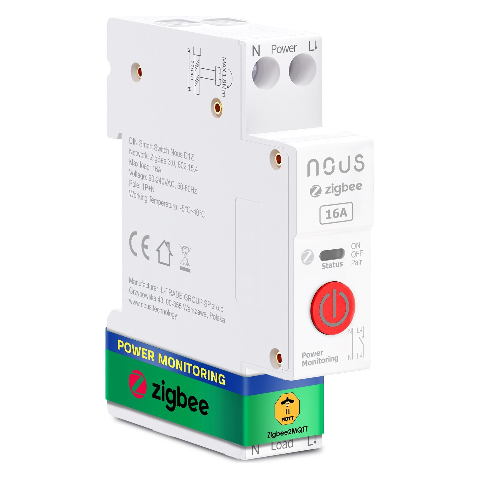 Nous D1Z Schaltaktor ZigBee3.0 16A/f?r Hutschiene/ESP32/ZigBee 3.0 (Schaltaktor) (53017975)