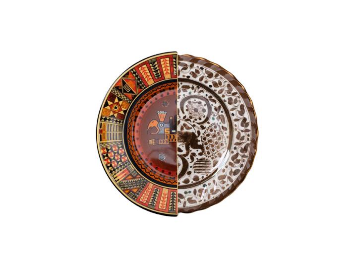 Design Speiseteller „Hybrid Mila“ aus Porzellan Multicolor Seletti