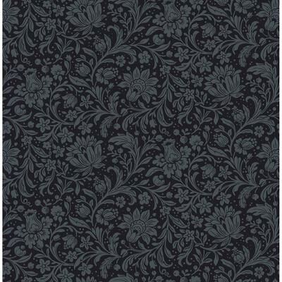 Chris Loves Julia x A-Street Prints Hague Dark Blue Floral Trail Wallpaper