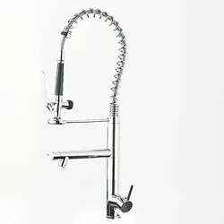 Duscharmatur aus gebürstetem Nickel mit Warm- und Kaltwassermischer