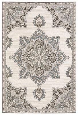 Style Haven Everly Vintage Center Star Medallion Ivory/ Blue Area Rug