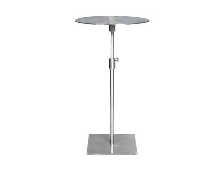 YCCHAH Sofatisch Hebe-Beistelltisch aus Edelstahl, Kleiner runder Tisch, hoher Fuß, Teetisch, Sofa, beweglicher Beistelltisch, Kaffee, einfacher Wohnzimmer-Beistelltisch(Metallic,Circle)