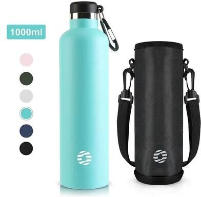 Uplifted Goods Rugged Explorer 33.8 Oz Vacuum Insulated Sports Flask sky Blue 33.8 Oz.
