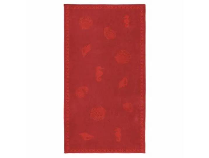 Seahorse Seahorse Strandlaken Shells Red 100x200