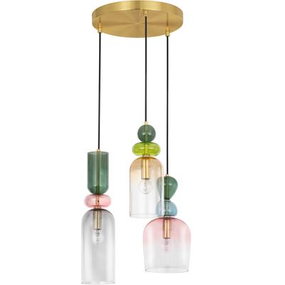 NOVA LUCE Hängeleuchten "MURANO", grün, 3, Ø 41,7cm H: 120cm, 1 Stk., Leuchten, Ohne Beleuchtung