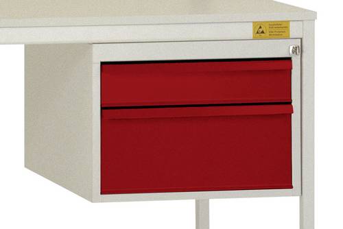 Manuflex LD4702.3003 ESD ESD-Gehäuse-Unterbau, Nutzhöhe 300mm mit 2 Schubfächern