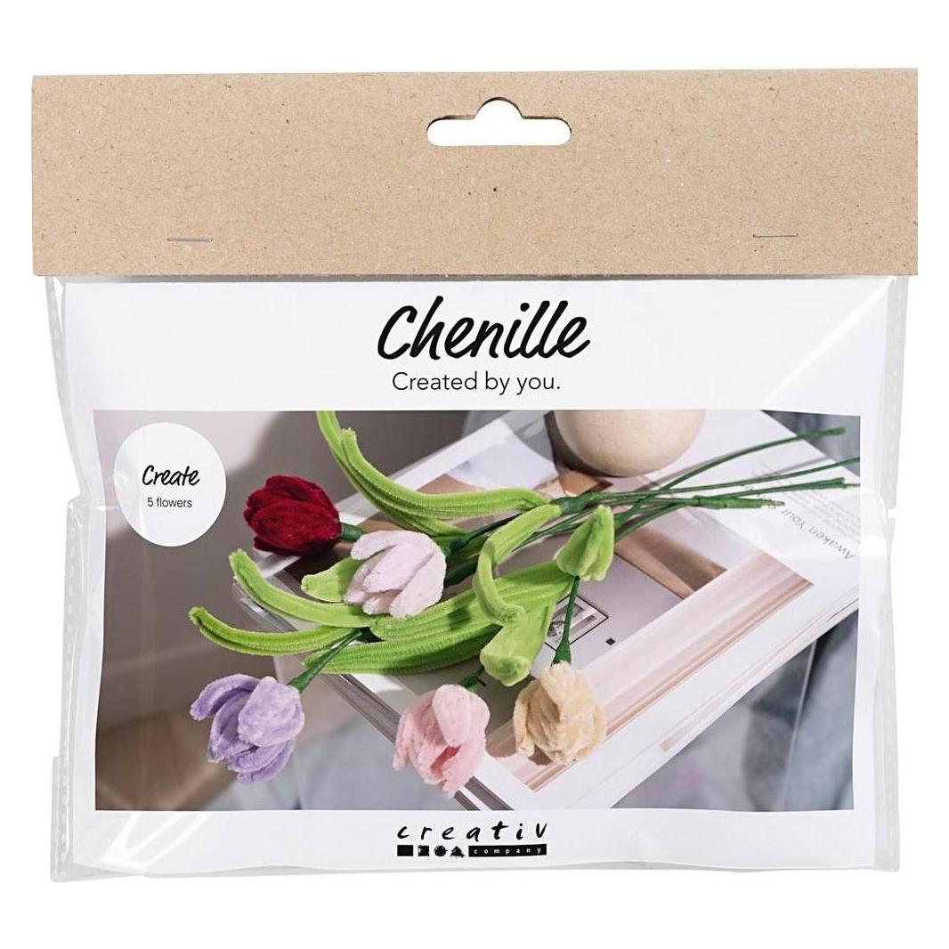 Creativ Company Bastelset Tulpen, Chenilledraht Mini, Altersempfehlung ab (977760)