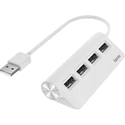 hama 4-fach USB-Hub weiß
