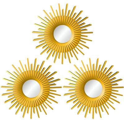 Fusion Finds Gold Wall Mirrors Set Of 3 Decorative Round Wall Mirror Hanging Home Wall Decor a