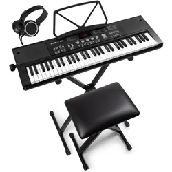 Max Music KB15 Set (61 Tasten), Keyboard, Schwarz