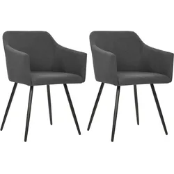 vidaXL Esszimmerstühle 2 Stk. Dunkelgrau Stoff