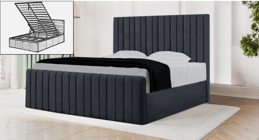 Brayden Studio Sophia Storage Bed Steel Grey Super King (6')