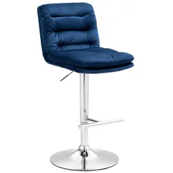 CLP Barhocker Damar Samt chrom   Farbe: blau, Gestell Farbe: chrom