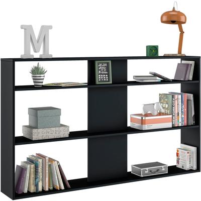 Bücherregal GAMI "Bücherregal Ritmo", grau (anthrazitgrau), B:166cm H:98cm T:26cm, Holzwerkstoff, Regale, Bücherregal, gemütliche und benutzerfreundliche Bibliothek