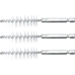 BGS Nylonbürste 17 mm Antrieb Außensechskant 6,3 mm (1/4") 3tlg. - 3078-17-N