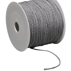 SPRINTIS Kordel, silbergrau, 2 mm, 100 m Rolle, 2-fach gedreht, vielseitige Bastelkordel für kreative DIY-Projekte, Dekoration und Handwerksarbeiten, Viskose, silber, grau