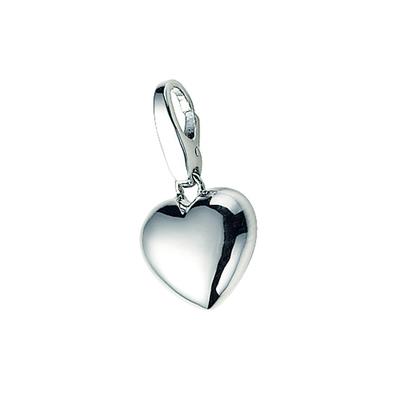 Charm Herz "bombiertes Herz, Silber 925", silber, GIORGIO MARTELLO MILANO, Charms, Damen, Silber 925 (Sterlingsilber)