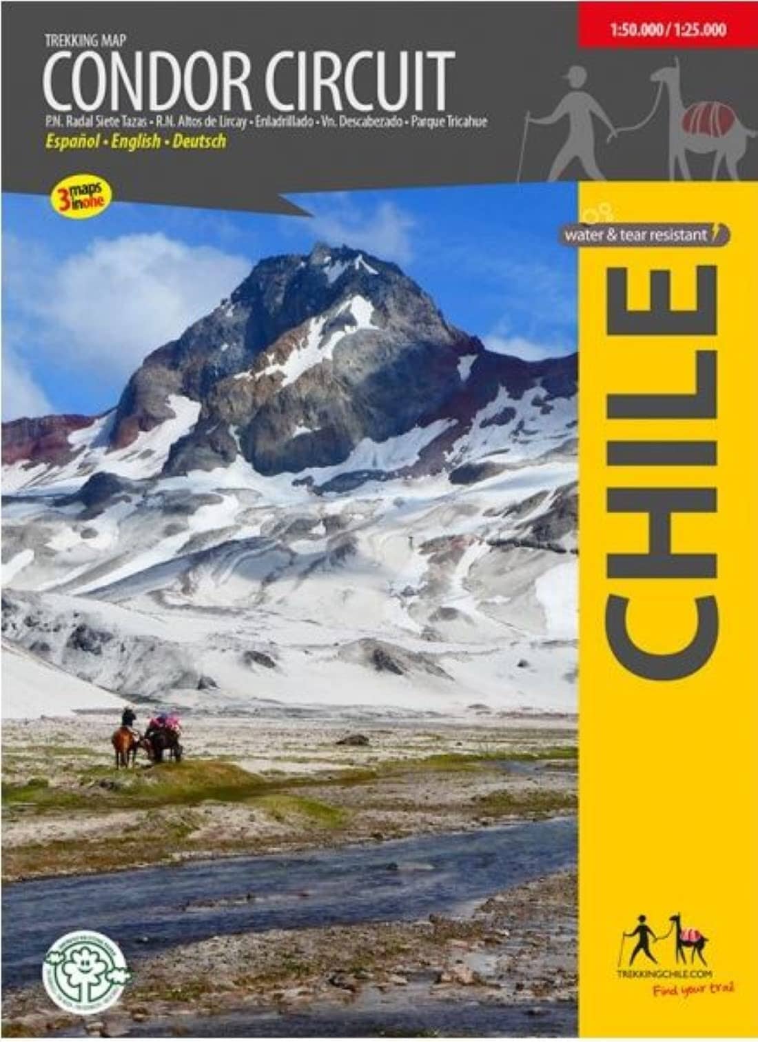 Carte de trekking du circuit Condor   Trekking Chile