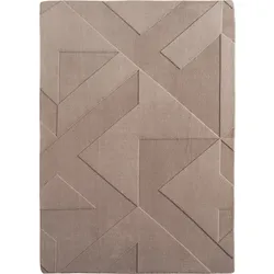 Teppich Kurzflor Waschbar LAVAREDO in Beige, geometrisch, 240 x 340 cm