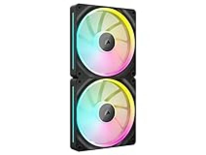 CORSAIR iCUE Link LX140 RGB 140 mm PWM Ventilateurs Paquet Double – Double Boucles Lumineuses – Inclut iCUE Link System Hub – Technologie CORSAIR AirGuide – Noir