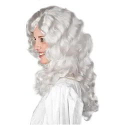 Maskworld Weisse Engel Langhaarperücke mit Locken Weihnachten Karneval