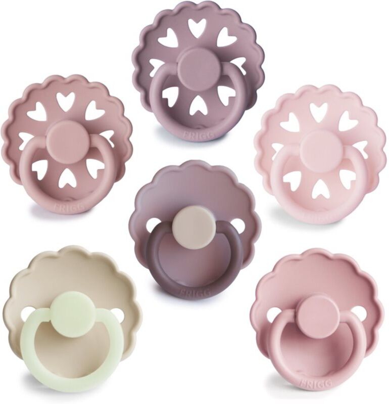 FRIGG 6-Pack Pacifiers Round Silicone Size 2 tétine Blooming Love 6 pcs