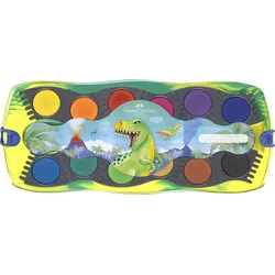 FABER-CASTELL Dino Farbkasten Wasserfarbe, 12 Farben